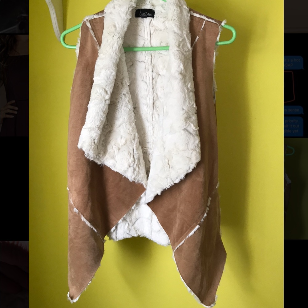 Snooki Love - Faux Shearling Vegan Suede Vest